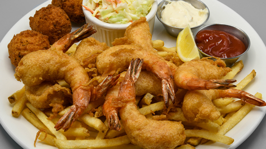 Order Shrimp + Chips food online from Mitchell's Fish Market store, Lansing on bringmethat.com