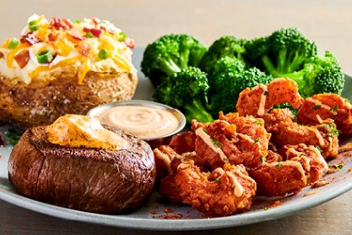 Order NEW! Sirloin* & Tasmanian Shrimp food online from Outback Steakhouse store, Atlanta on bringmethat.com