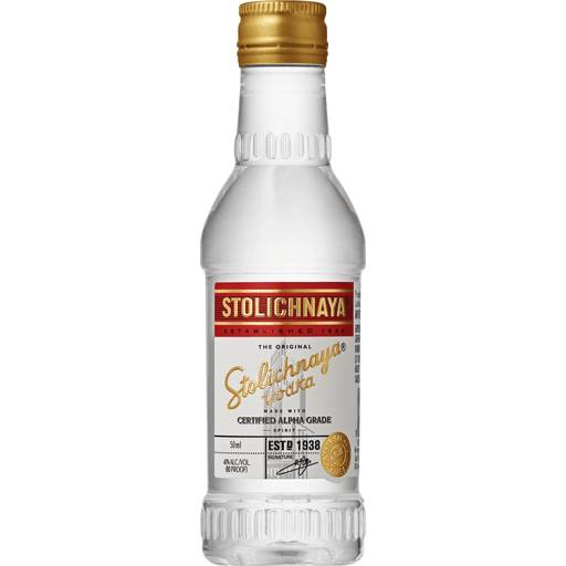 Order Stolichnaya Vodka (50 ML) 7314 food online from BevMo! store, Riverbank on bringmethat.com