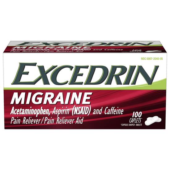 Order Excedrin Migraine Relief Caplets (100 ct) food online from Rite Aid store, Cortland on bringmethat.com