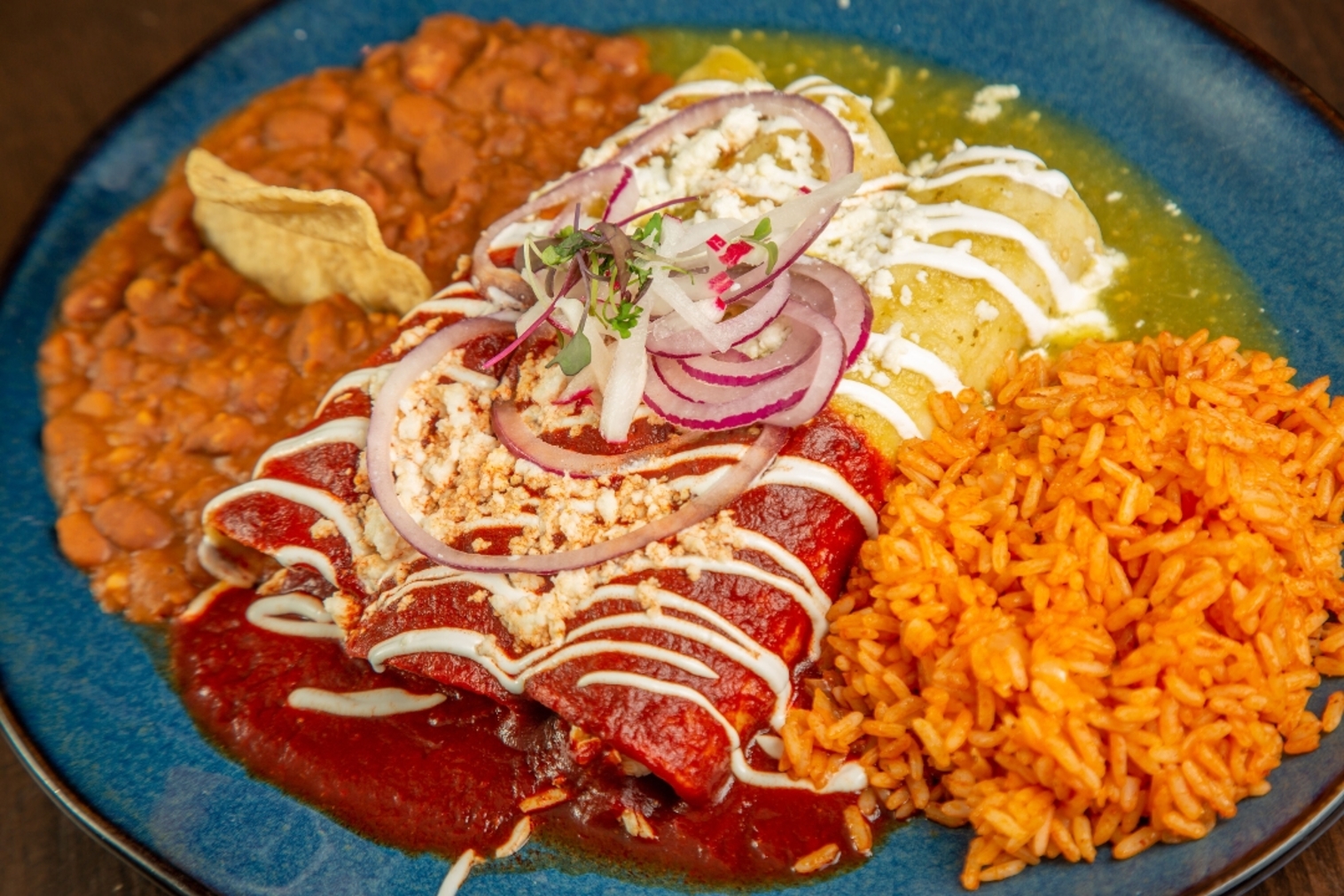 Order Enchiladas food online from Hussongs Cantina store, Las Vegas on bringmethat.com
