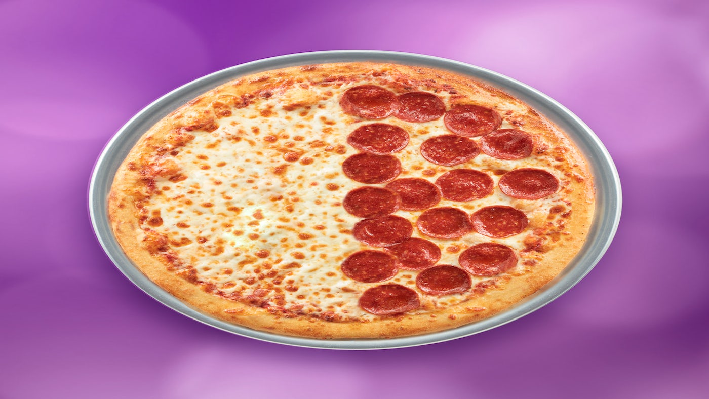 Order 1/2 Cheese, 1/2 Pepperoni food online from Chuck E. Cheese store, Dickson City on bringmethat.com