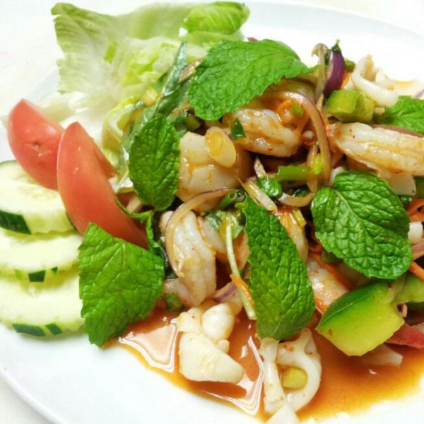 Order Seafood Salad food online from Thai Hut store, Somerville on bringmethat.com