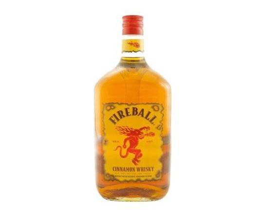 Order Fireball Whiskey Cinnamon Flavored, 1.75L whiskey (33.0% ABV) food online from Central Liquor Market store, Los Angeles on bringmethat.com