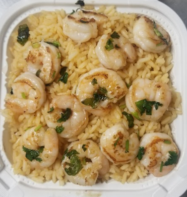 Order 46. Mexican Rice and Shrimp food online from Fresh Soft Tacos store, Rego Park on bringmethat.com
