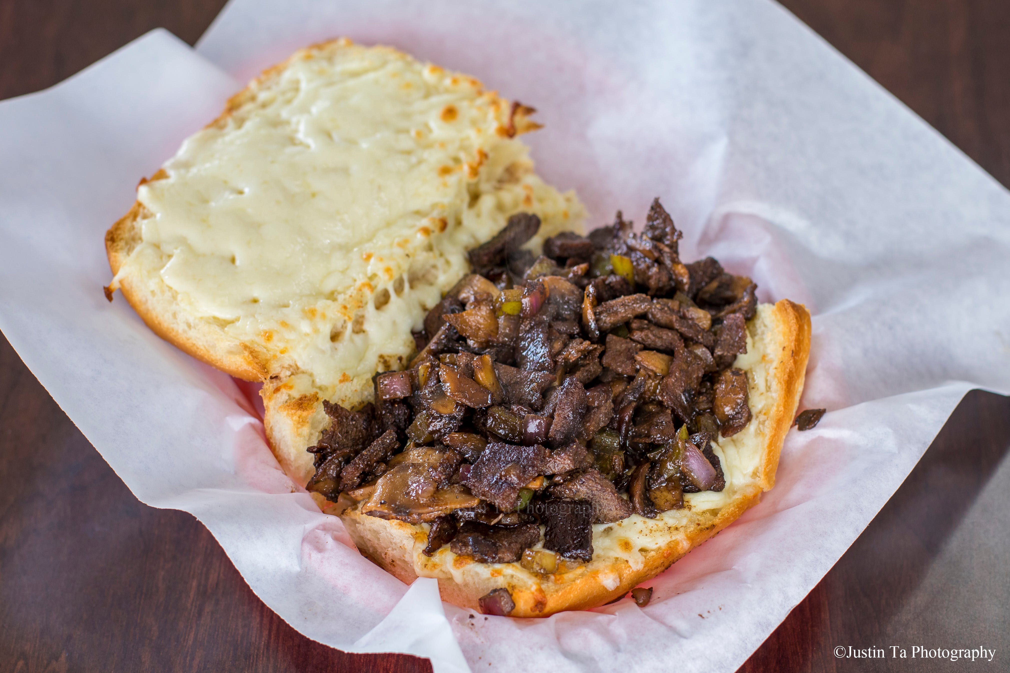 Order 5. Philly Steak Sandwich - Sandwich food online from Red Pepper Pizza store, San Leandro on bringmethat.com