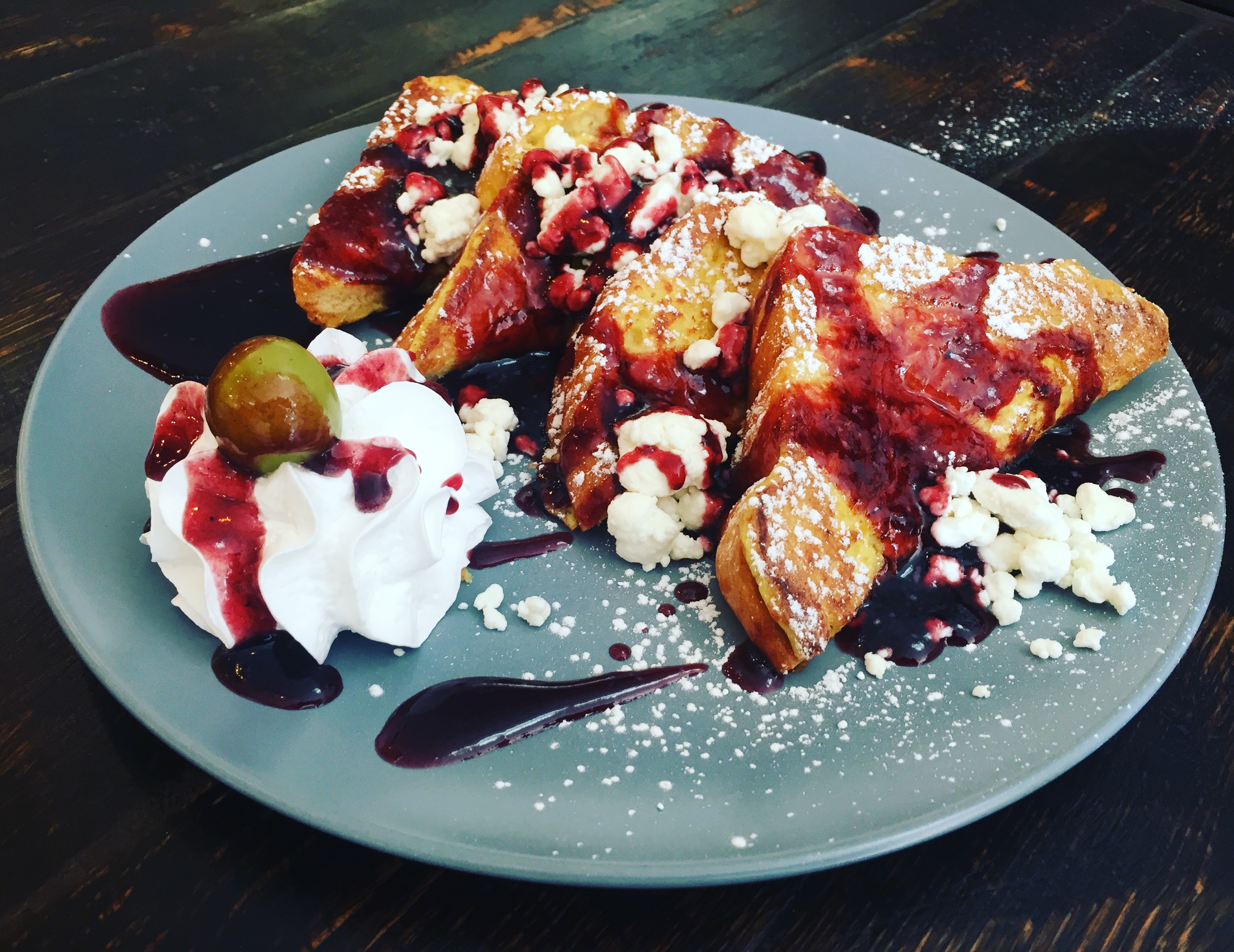 Order Raspberry and Goat Cheese French Toast food online from Geppetto Cafe store, Pittsburgh on bringmethat.com