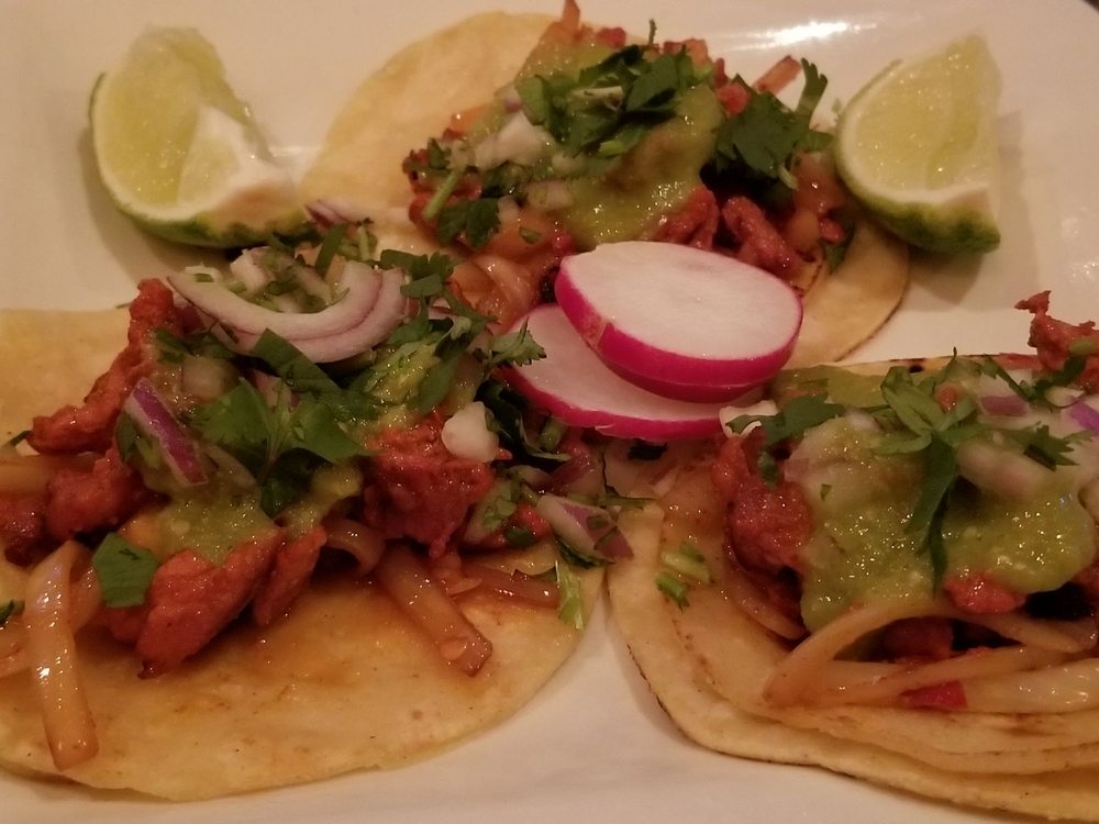 Order Al Pastor Taco food online from Mesa Azteca Restaurant store, Brooklyn on bringmethat.com