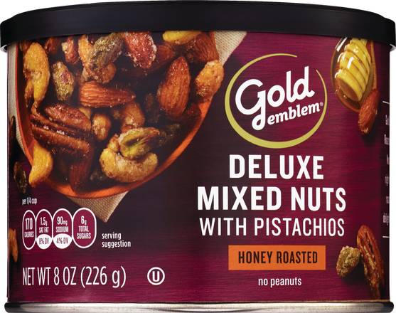 Order Gold Emblem Honey Roasted Deluxe Mixed Nuts with Pistachios, 8 OZ food online from Cvs store, TRAVERSE CITY on bringmethat.com