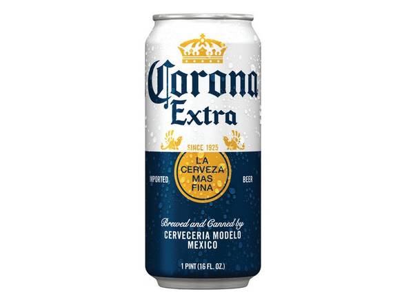 Order Corona Extra Lager Mexican Beer - 16oz Can food online from Kirby Food & Liquor store, Champaign on bringmethat.com