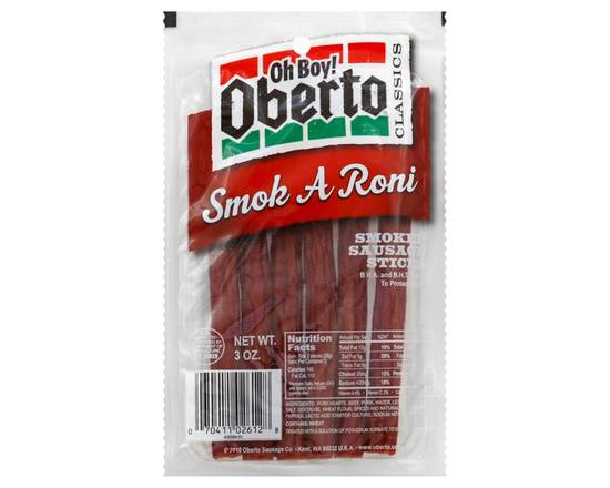 Order Oberto Smoke A Roni Smoked Sausage Stick 3oz food online from Rocket store, San Clemente on bringmethat.com