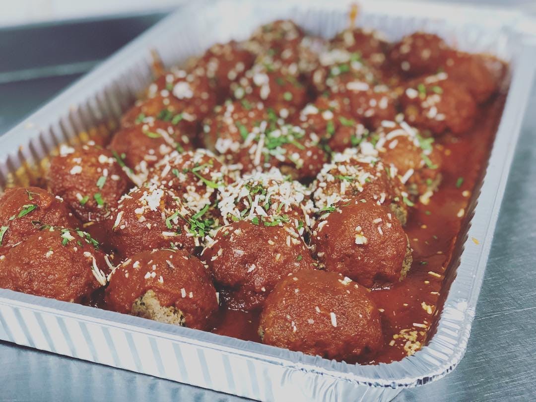 Order Meatballs Catering - Half Pan food online from Planet Pizza store, Ridgefield on bringmethat.com