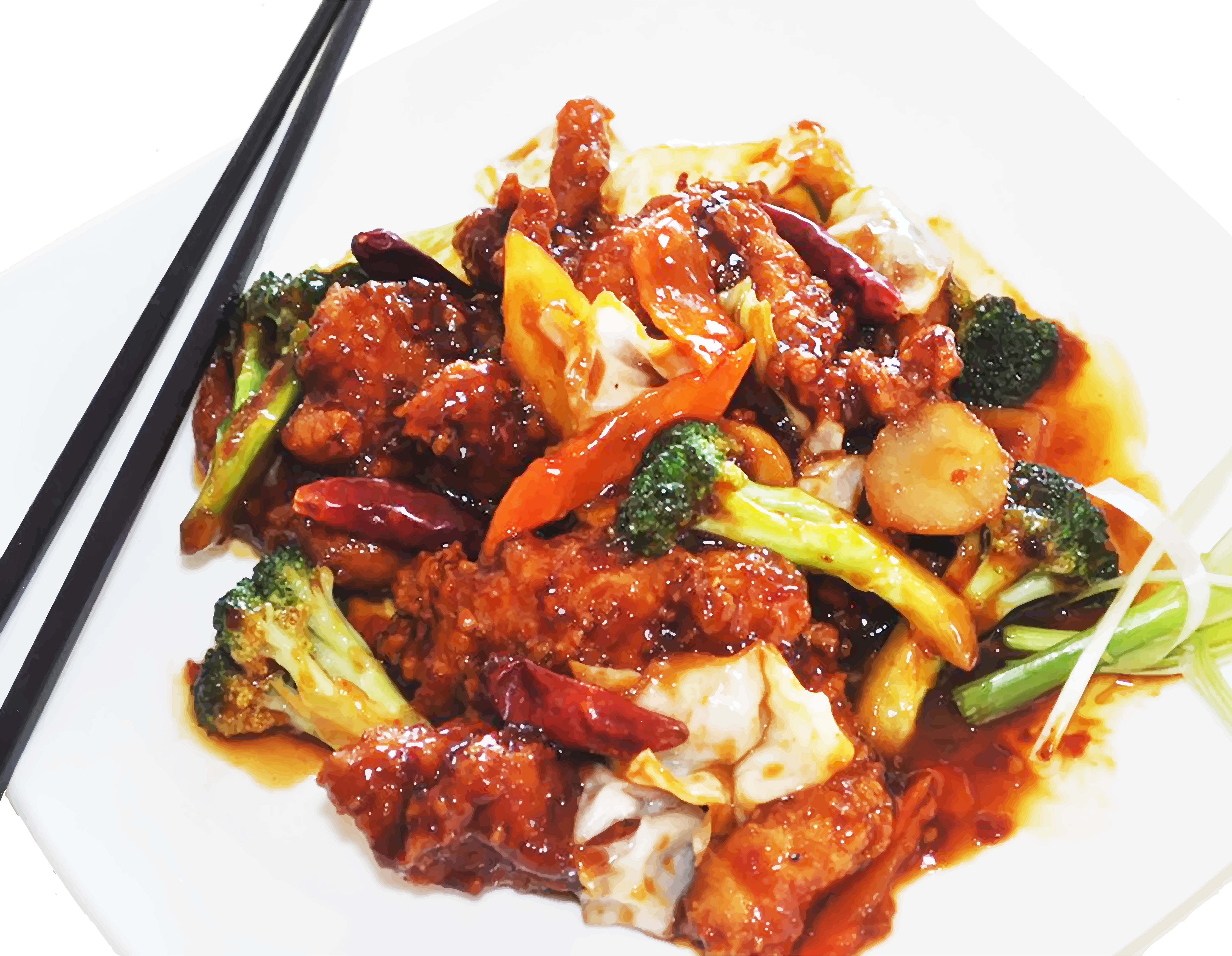 Order 3. General Tso Chicken Combo Meal food online from King's Asian Chef store, Springfield on bringmethat.com