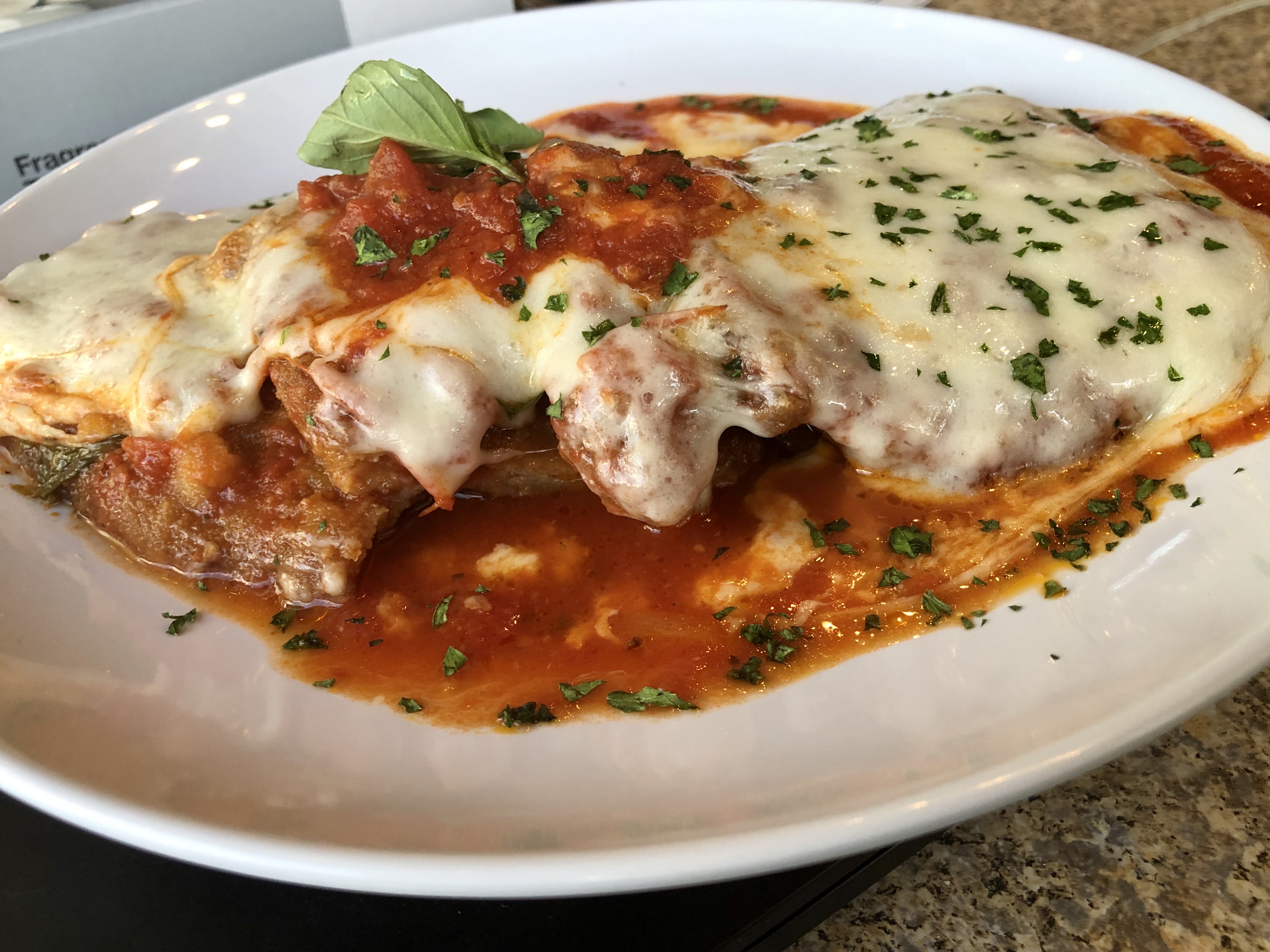 Order Veal Parmigiana food online from Calabria Pizza store, Oradell on bringmethat.com
