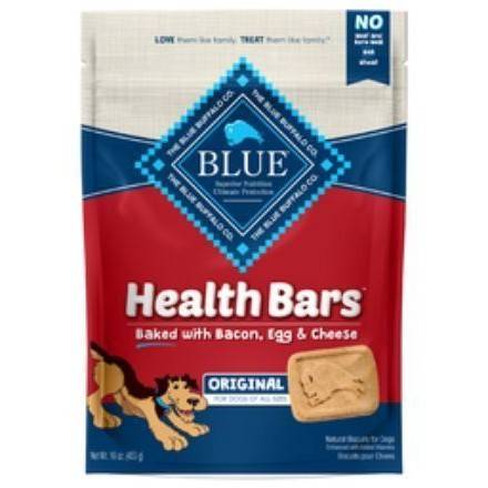 Order Blue Buffalo Health Bars Baked with Bacon Egg & Cheese Dog Treats (16 oz) food online from Light Speed Market store, Marietta on bringmethat.com