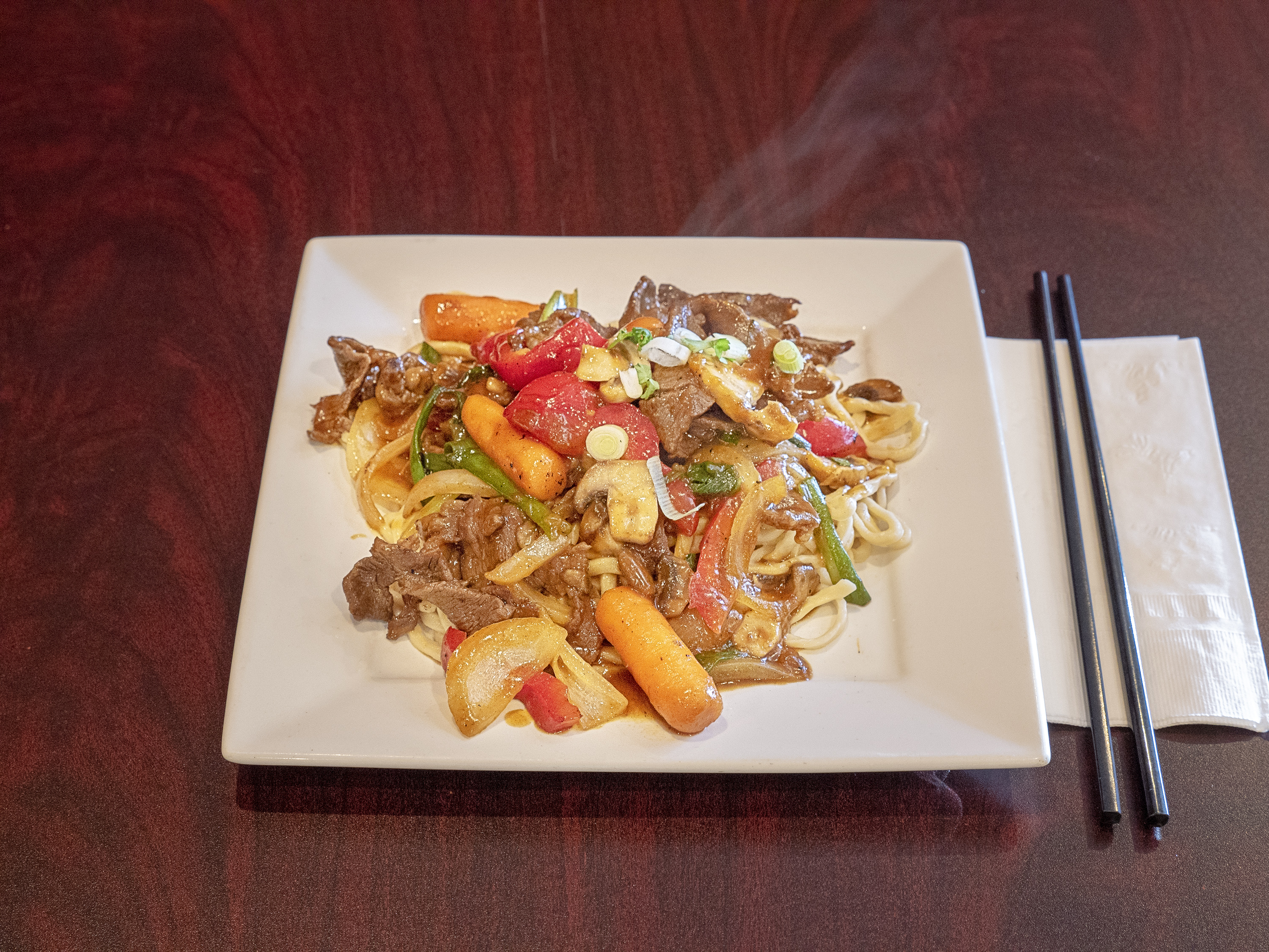 Order Spicy Mongolian Beef Noodles food online from "The Noodle House " store, El Sobrante on bringmethat.com