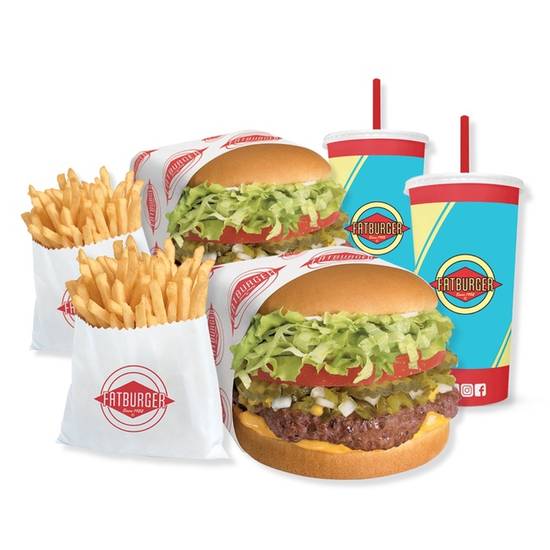 Order Original Fatburger Meal for 2 food online from Fatburger & Buffalo Express store, Santa Monica on bringmethat.com