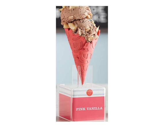 Order Vegan Pink Vanilla Cone food online from The New Age of Ice Cream &amp; More store, Indianapolis on bringmethat.com