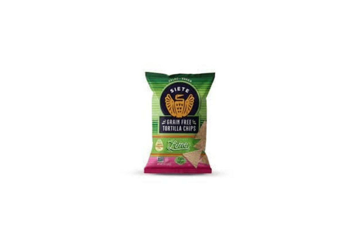 Order Siete Grain Free Tortilla Chips Lime 5 oz. food online from Luv Mart store, Santa Cruz on bringmethat.com