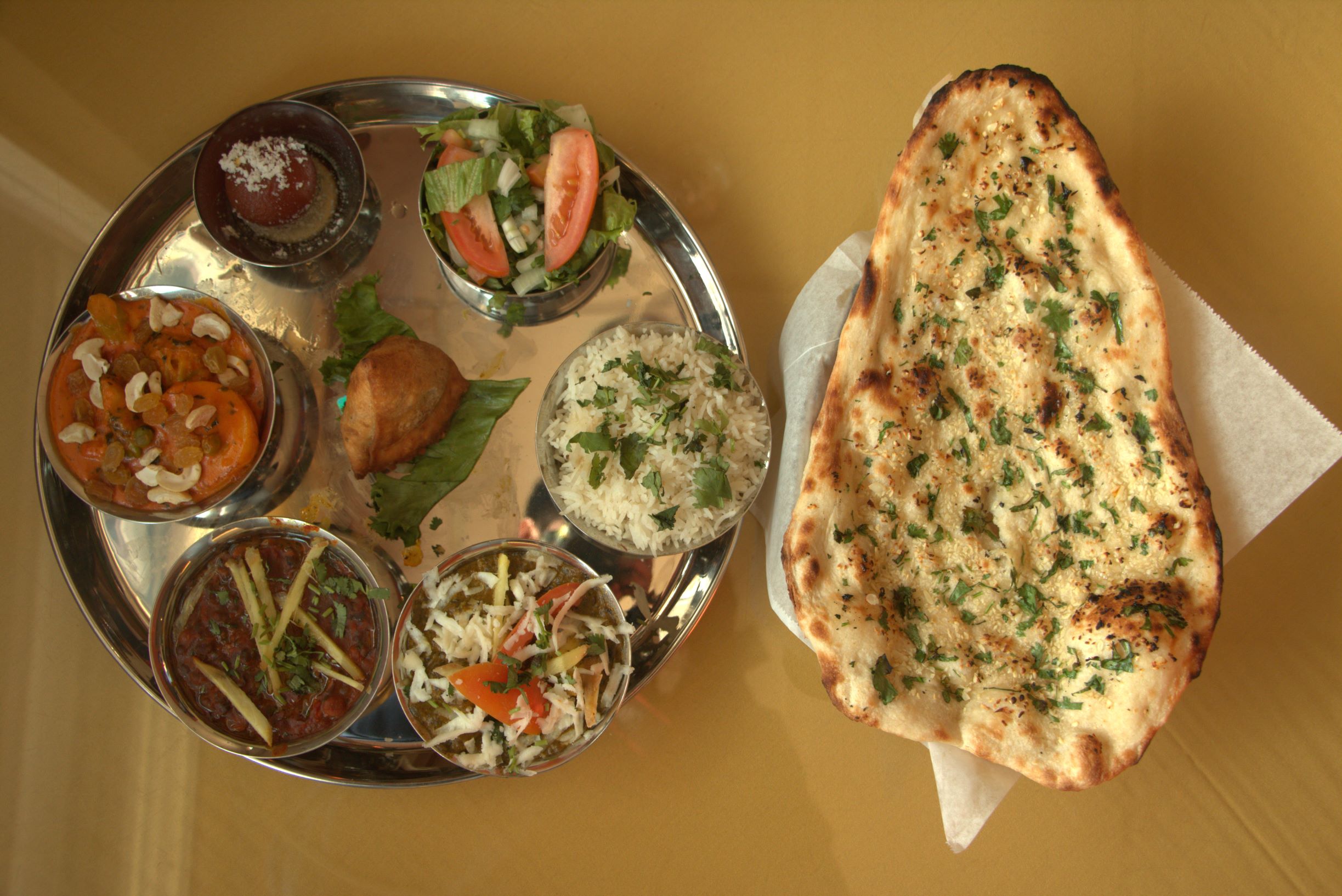 Order Vegetarian Thali (For One) food online from Curry King store, Los Angeles on bringmethat.com