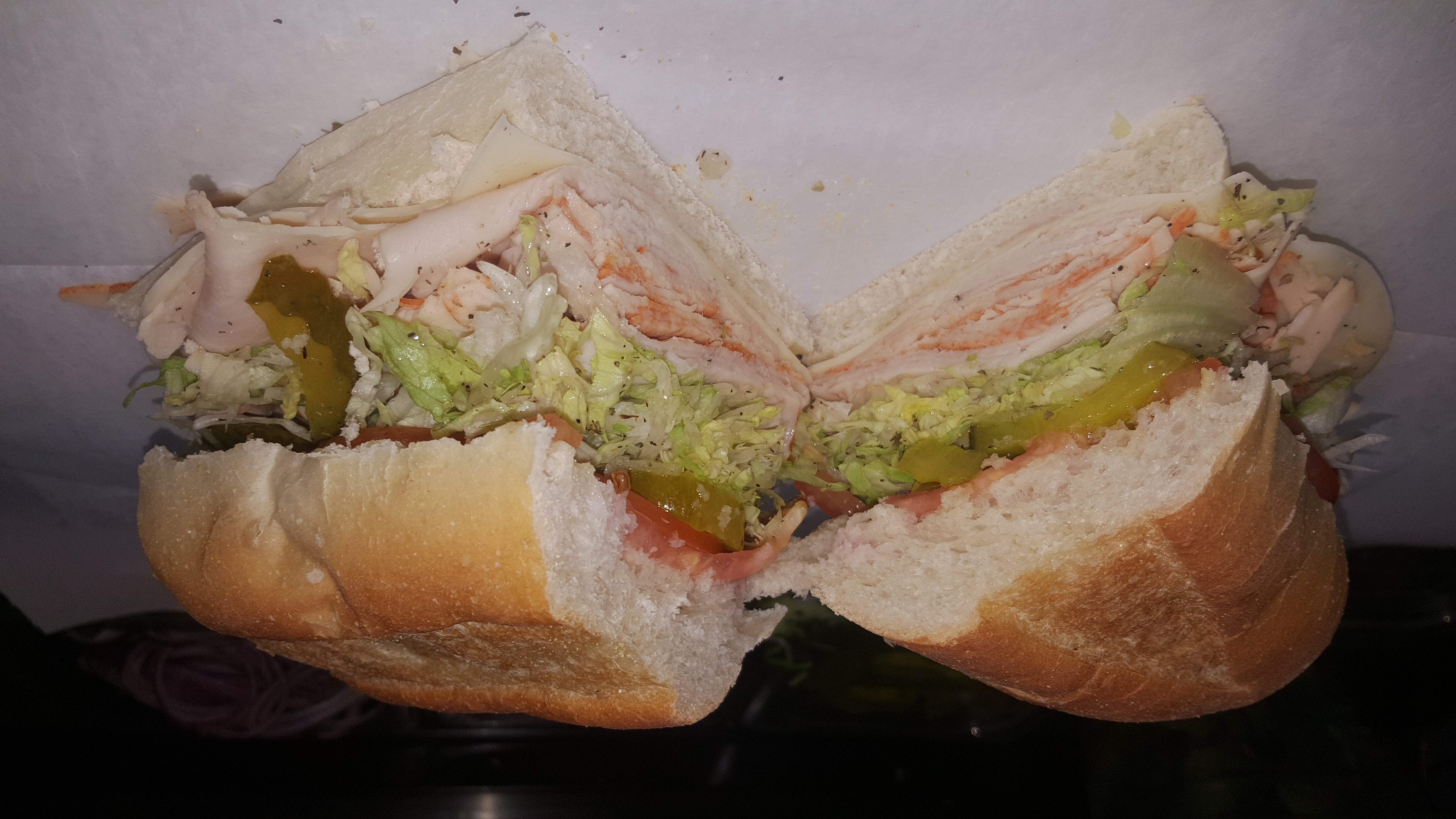 Order Medium Honey Roasted Turkey And Cheese Sub food online from Super hero sub shop store, Jersey City on bringmethat.com
