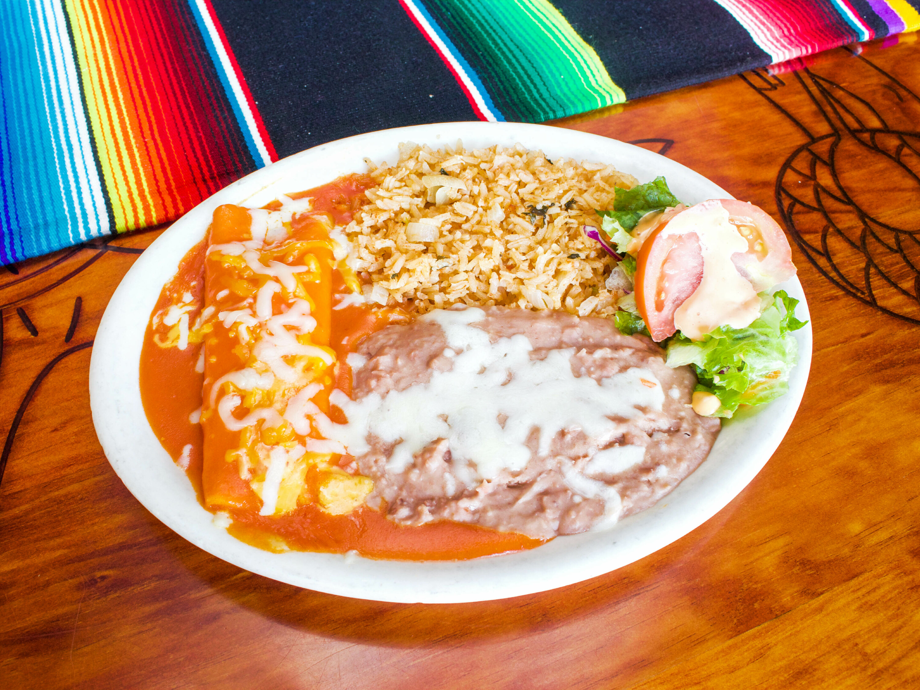 Order 5. Enchilada Combo 1 food online from La Fuente Mexican Restauant store, Brentwood on bringmethat.com