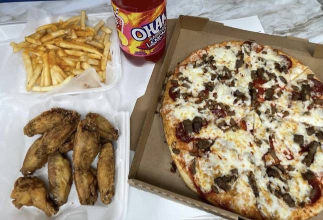 Order Two Beef Pepperoni Pizza & 20 Part Wings food online from Jr Fish And Chicken store, Memphis on bringmethat.com