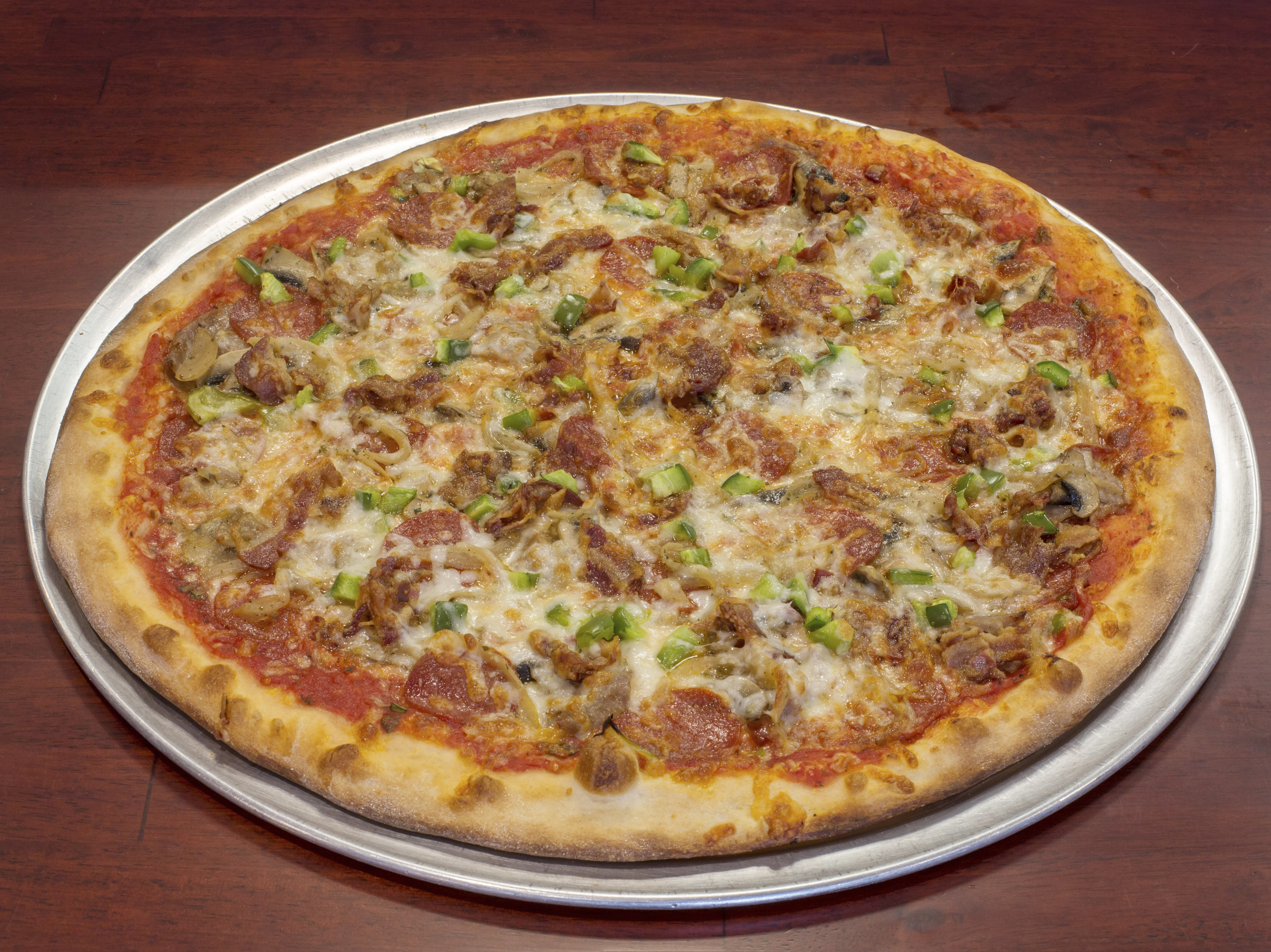 Order 14. Supreme Pizza food online from RJ's Pizzeria store, Rockaway on bringmethat.com
