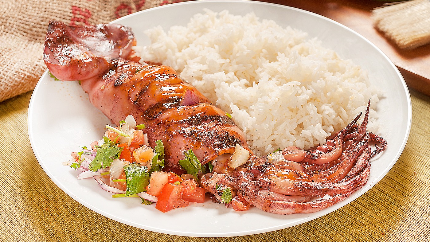 Order Grilled Jumbo Squid Combo food online from Philhouse store, Fresno on bringmethat.com