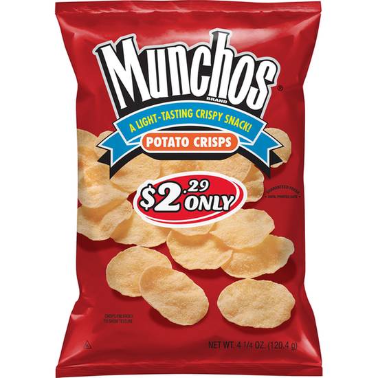Order Munchos Potato Crisps Regular Flavored food online from Deerings Market store, Traverse City on bringmethat.com