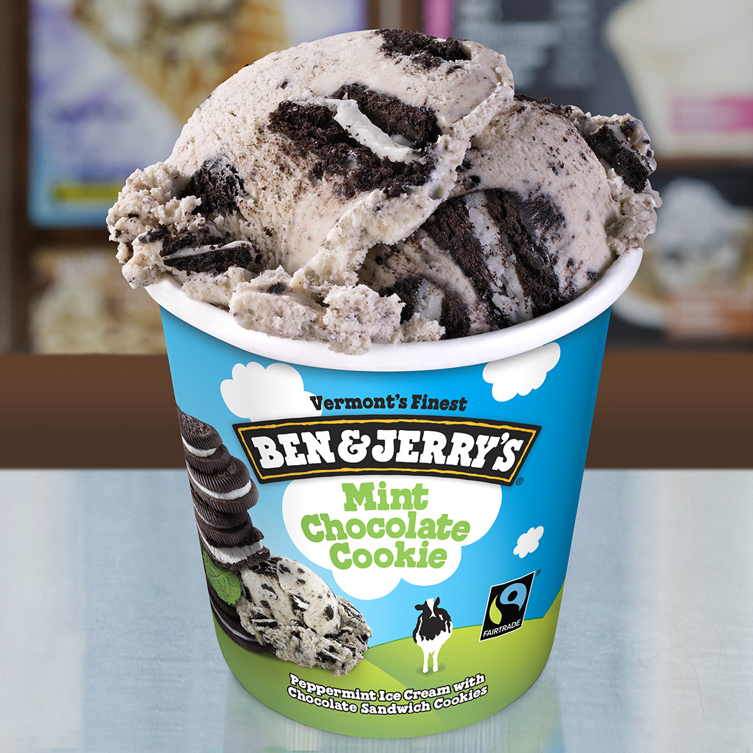 Order Mint Chocolate Cookie Pre-Packaged Pint food online from Ben & Jerry store, Manchester on bringmethat.com