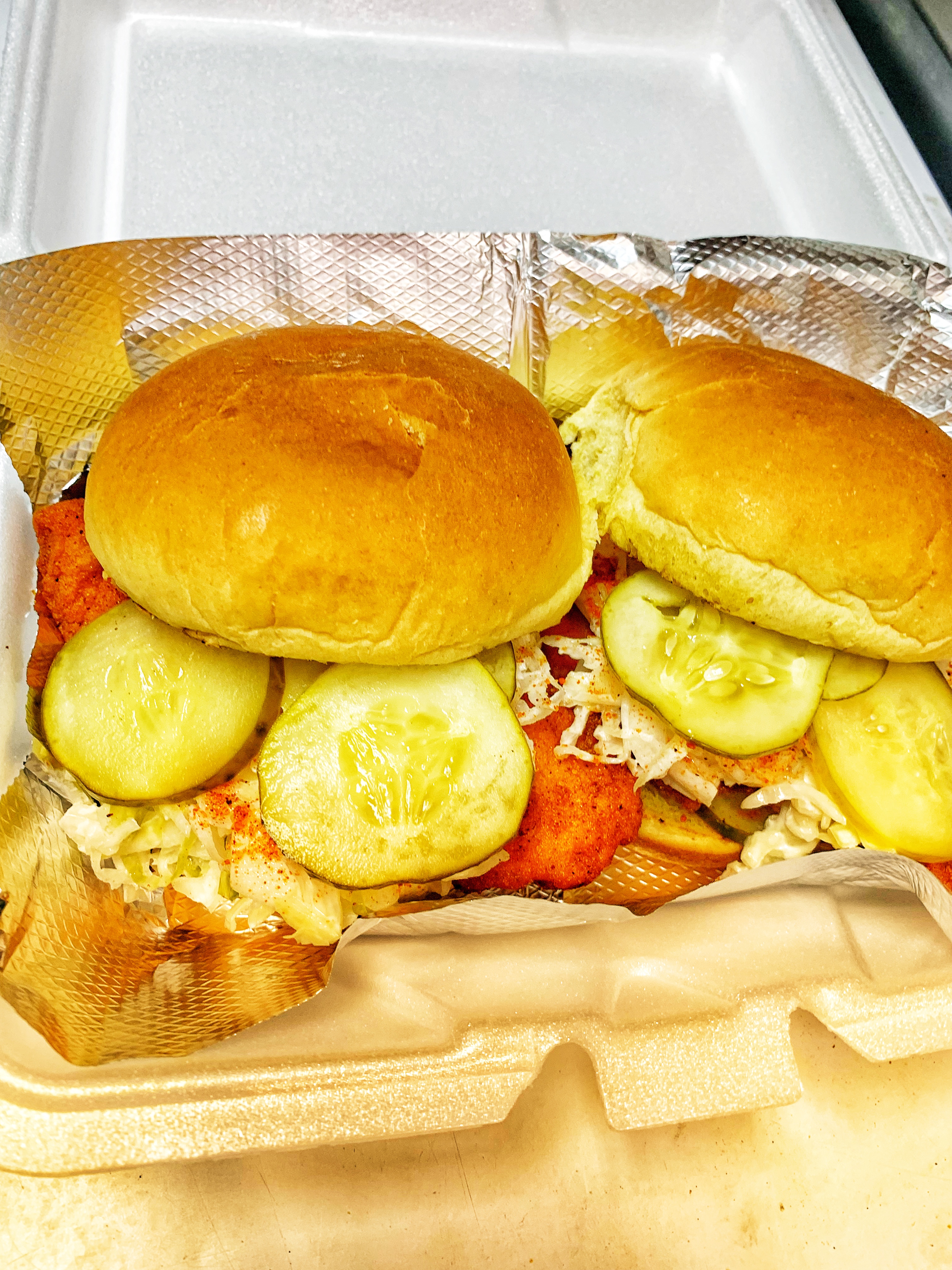 Order TLine Hot Chicken Sliders (2) food online from Township Line Pizza store, Drexel Hill on bringmethat.com
