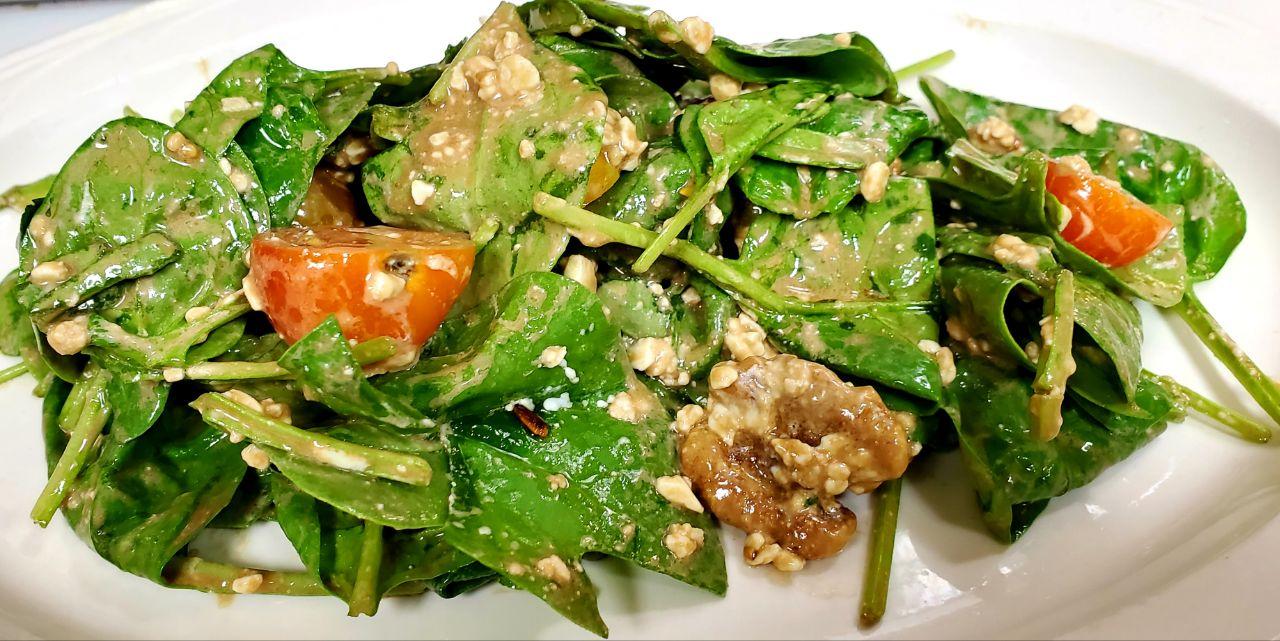 Order Organic Baby Spinach Salad food online from Samarkand Restaurant store, Feasterville on bringmethat.com