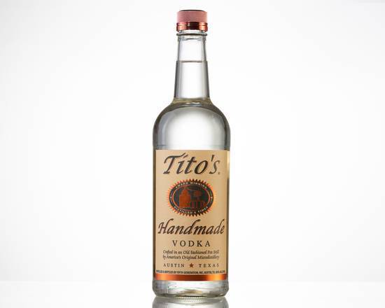 Order Tito's, 750mL vodka (40.0% ABV) food online from Signal Liquor store, Signal Hill on bringmethat.com