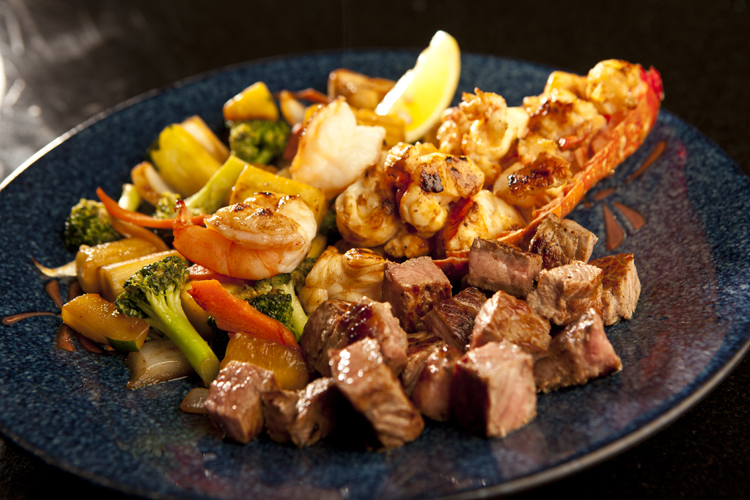 Order Filet Mignon and Lobster Hibachi Combo food online from Samurai Japanese Steak House store, Huntington on bringmethat.com