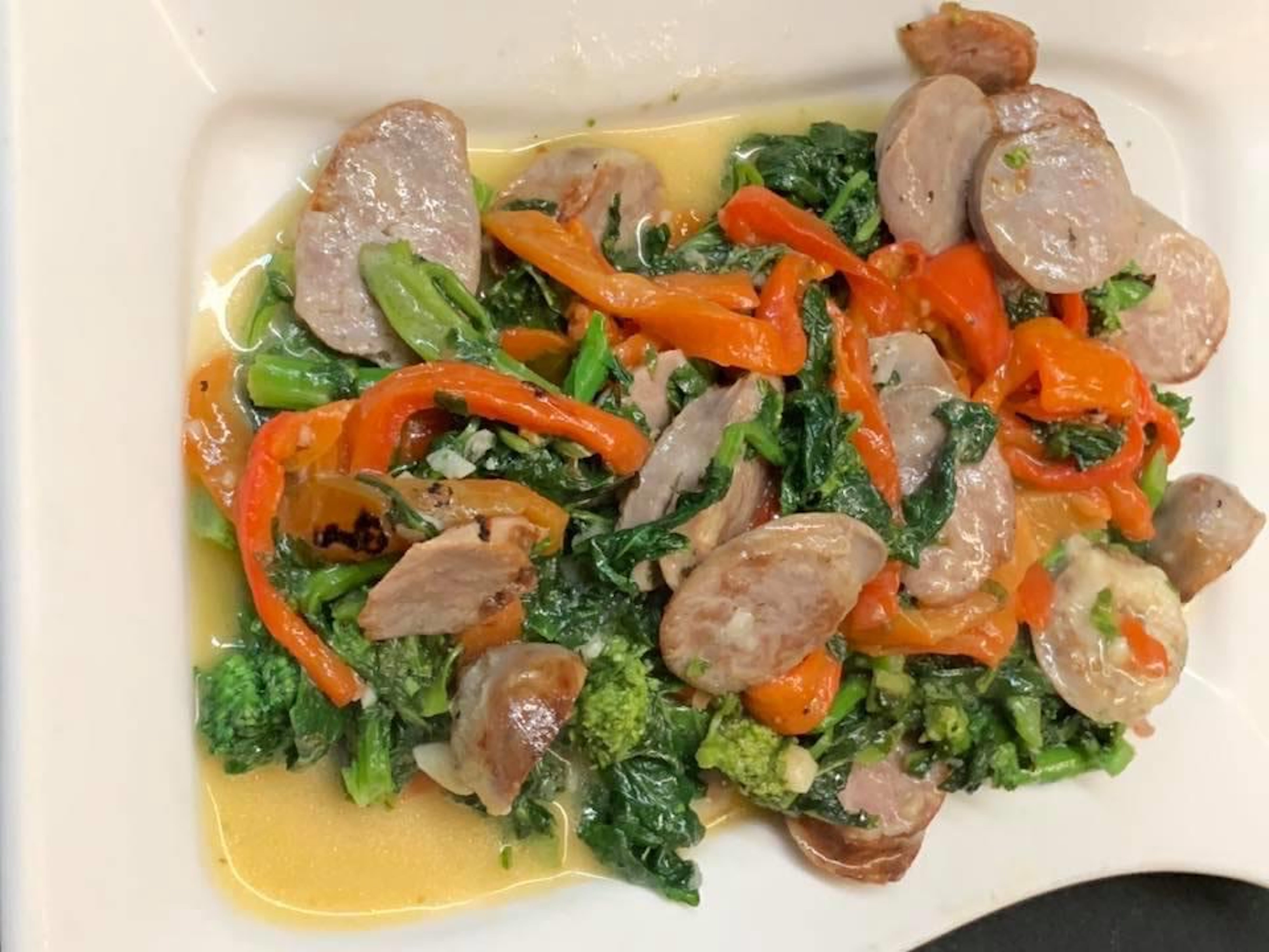 Order Broccoli Rabe & Roasted Peppers with Sausage - Appetizer food online from Tullia store, West Berlin on bringmethat.com