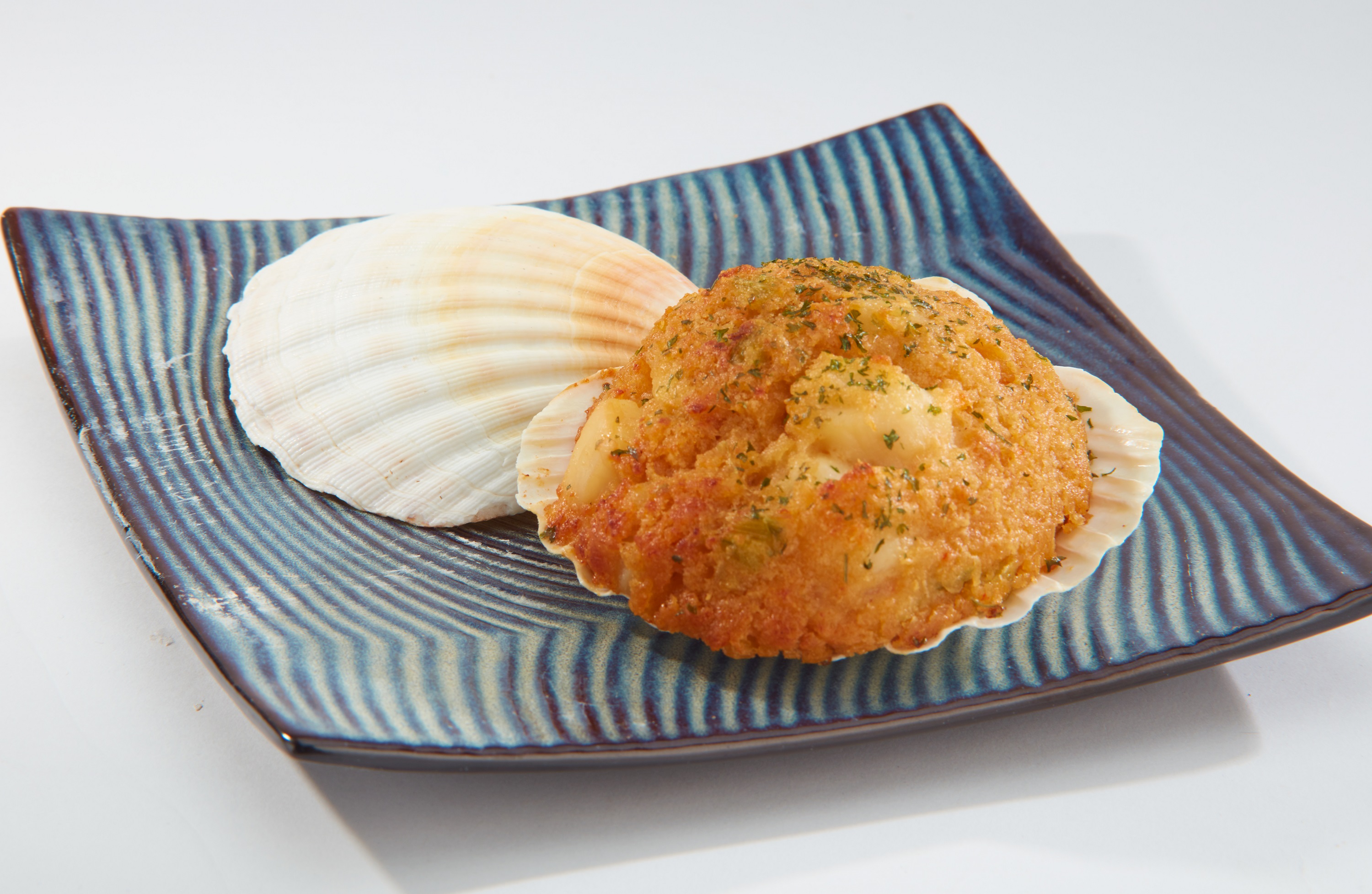 Order Gourmet Stuffed Scallops in a Scallop Shell (2 pack) (Frozen) food online from Chowder Factory store, Lowell on bringmethat.com