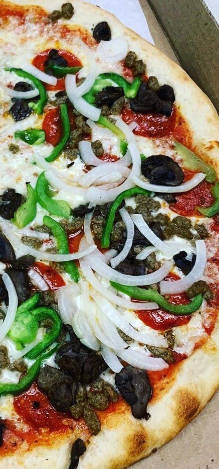 Order The Veggie Pizza - Medium 14" food online from Mystic Restaurant store, North Wales on bringmethat.com