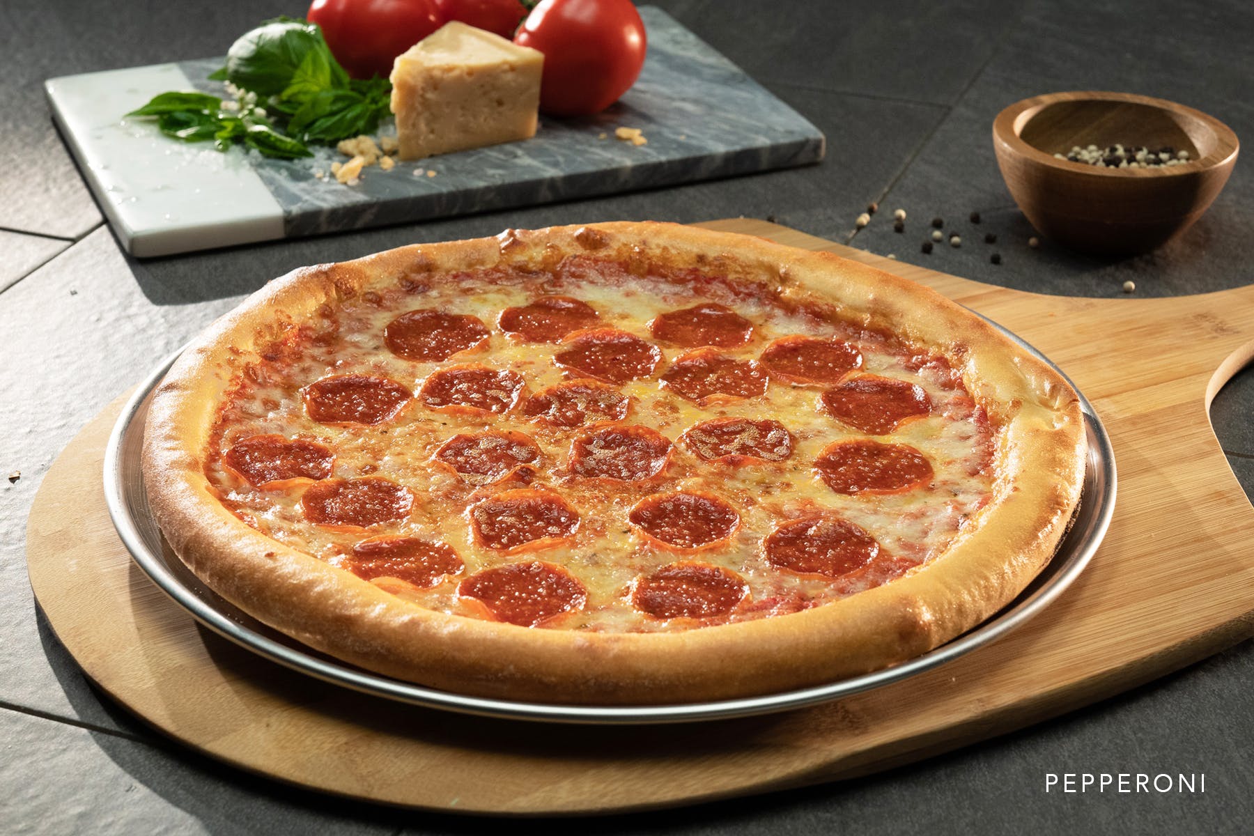Order One Topping Pizza - Medium 12'' (6 Slices) food online from Zio Pizzeria store, Omaha on bringmethat.com