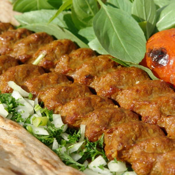 Order Beef Koobideh Kabob food online from Shiraz Restaurant store, Glendale on bringmethat.com