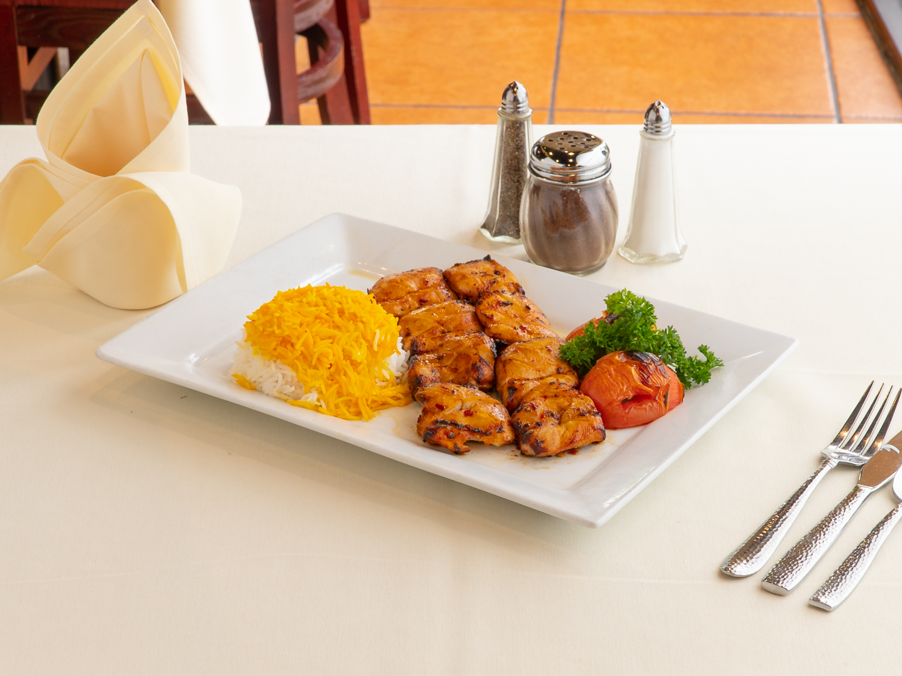 Order Spicy Chicken food online from Shiraz Mediterranean Grill store, Dallas on bringmethat.com