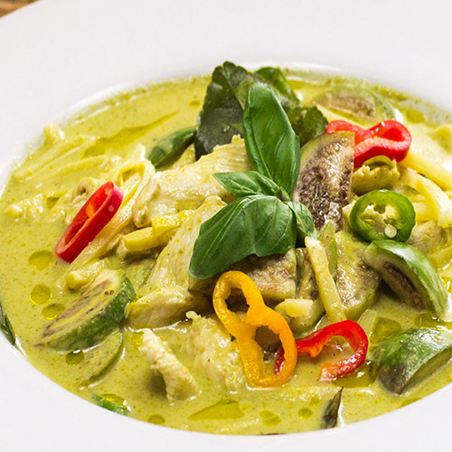 Order 93. Green Curry food online from Garnjana Thai Restaurant store, Fredericksburg on bringmethat.com