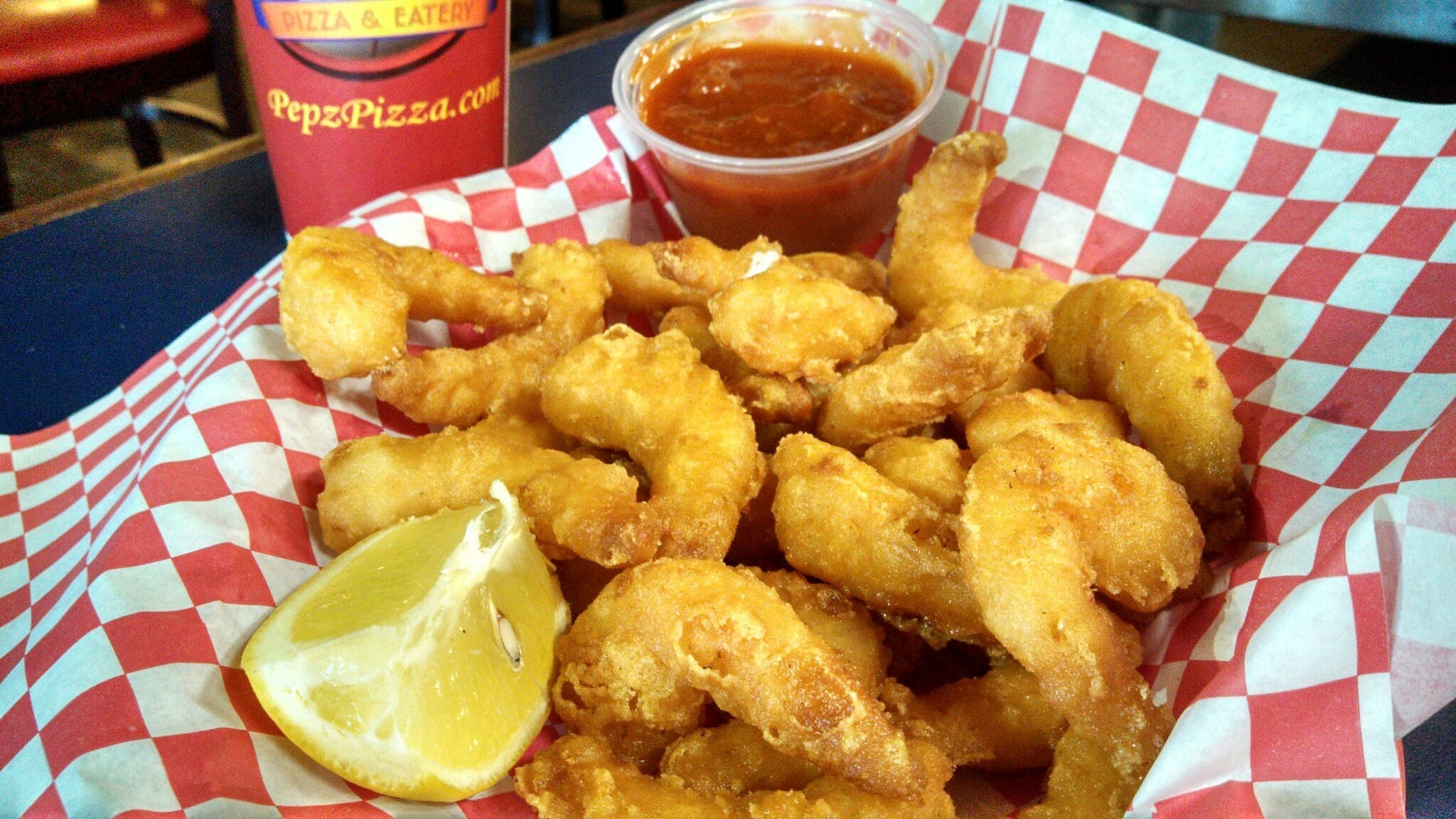 Order Beer Battered Shrimp - 1/2 lb. food online from Pepz Pizza store, Anaheim on bringmethat.com