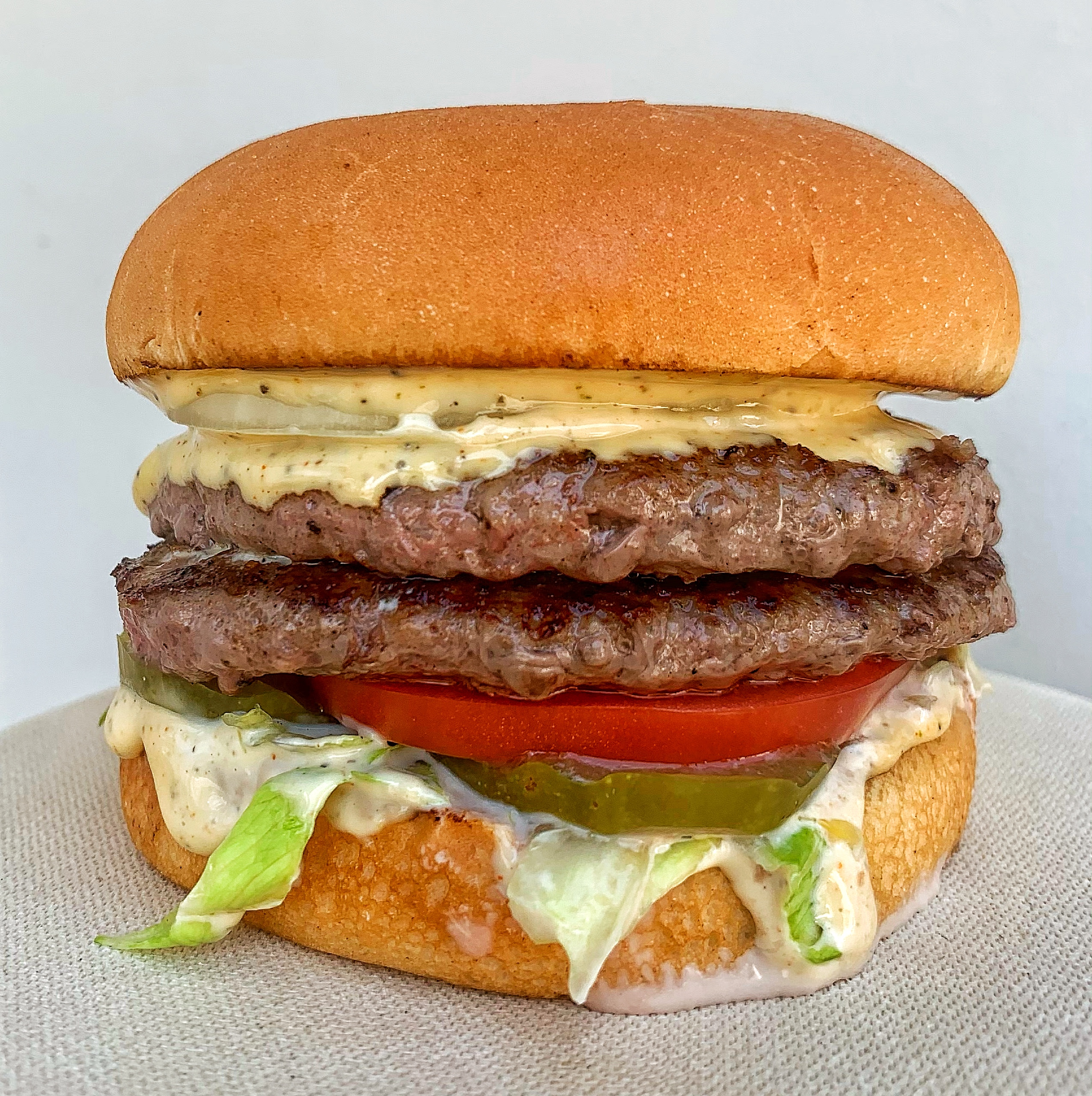 Order Double Hamburger food online from The Great White Hut store, Glendale on bringmethat.com