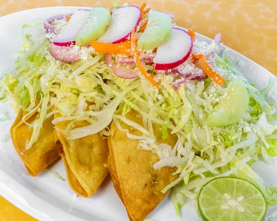 Order Golden Tacos (Tacos Dorados) food online from Cenaduria Doña Chayito store, Glendale on bringmethat.com