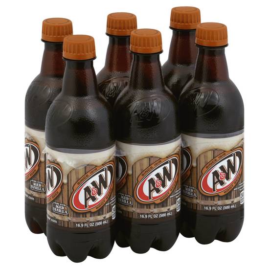 Order A & W Root Beer Bottles 16.9 fl oz (16.9 oz x 6 ct) food online from Rite Aid store, Corona Del Mar on bringmethat.com