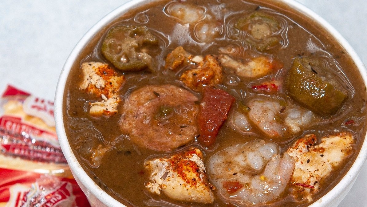 Order Gumbo (M) 4 Proteins food online from 7 Spice Cajun Seafood store, Houston on bringmethat.com