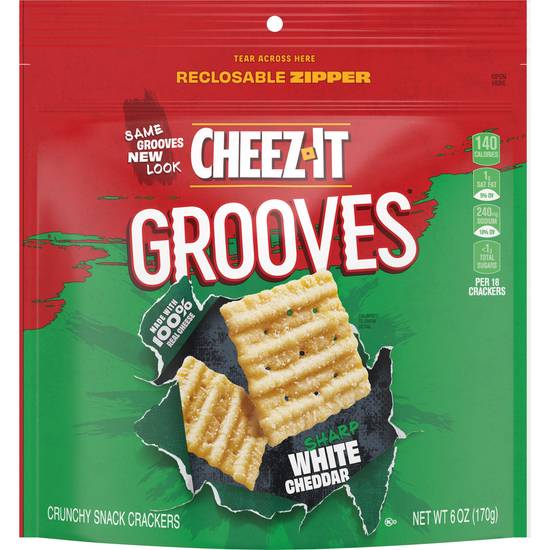 Order Cheez-It Grooves Sharp White Cheddar Cheese Crackers, 6 OZ food online from CVS store, Tulsa on bringmethat.com