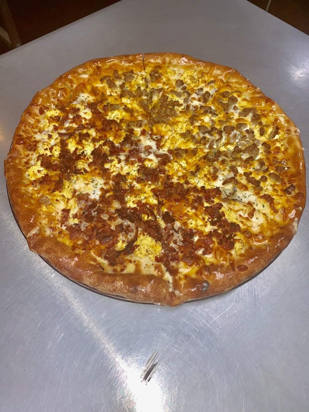 Order Chicken Philly Cheese Pizza - Medium 12'' food online from Big D & Chef T store, Bath on bringmethat.com