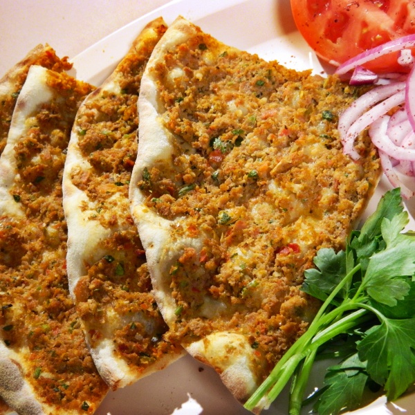 Order Lahmacun - Doule Size food online from Zizis Cafe store, Chicago on bringmethat.com